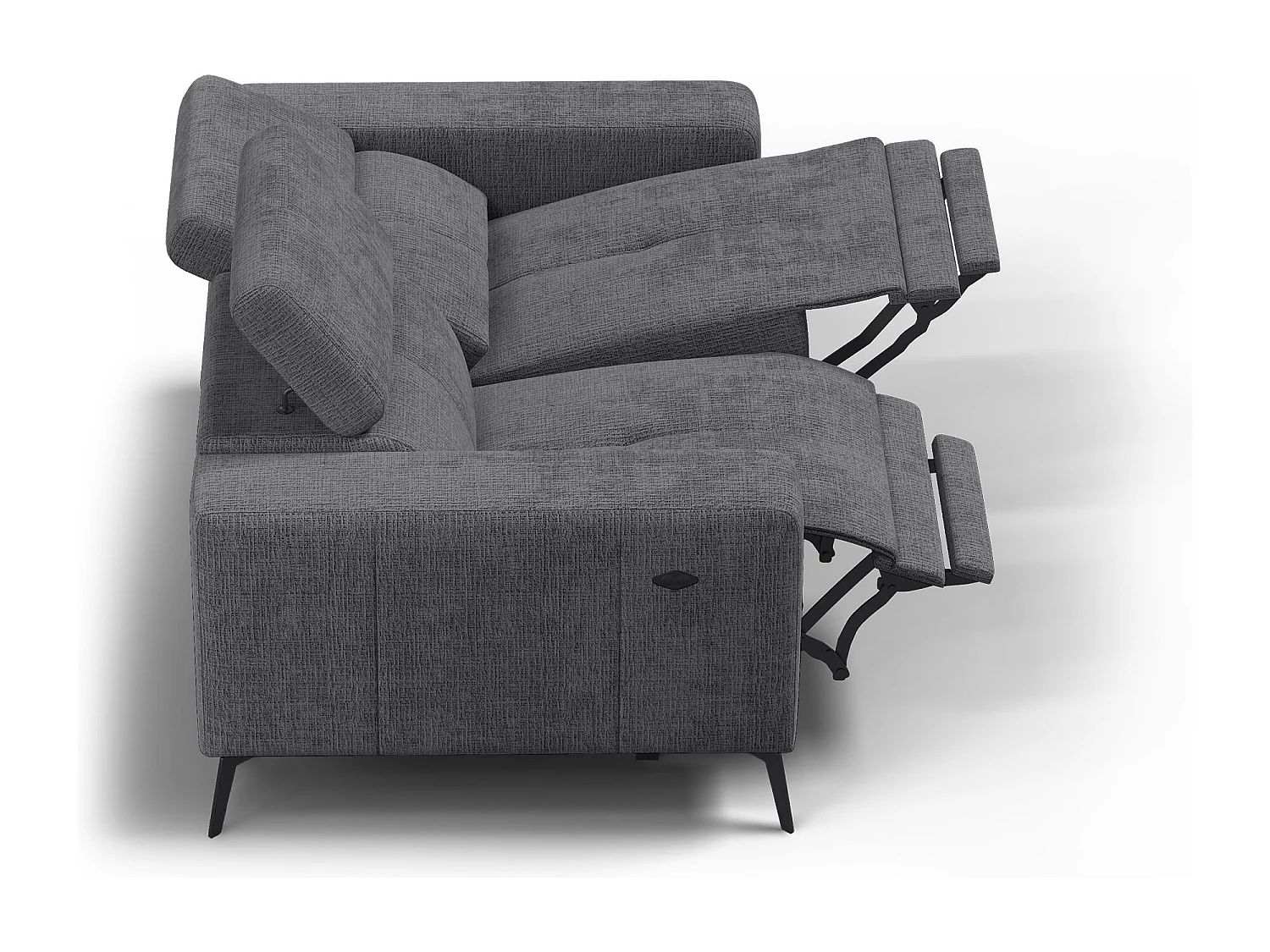 Relaxsofa 2-Sitzer MORELLO, dunkelgrau, 2 x Relax Zero Gravity