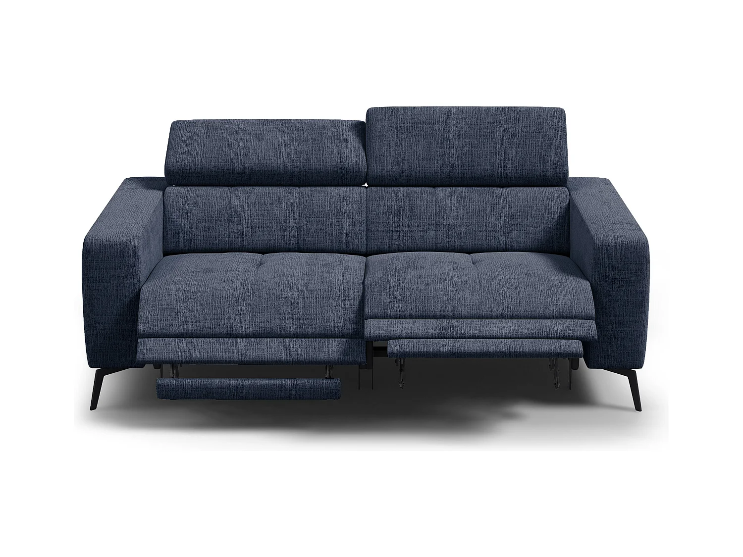 Canapé 3 places MORELLO avec 2 x Relax Zero Gravity, tissu bleu marine