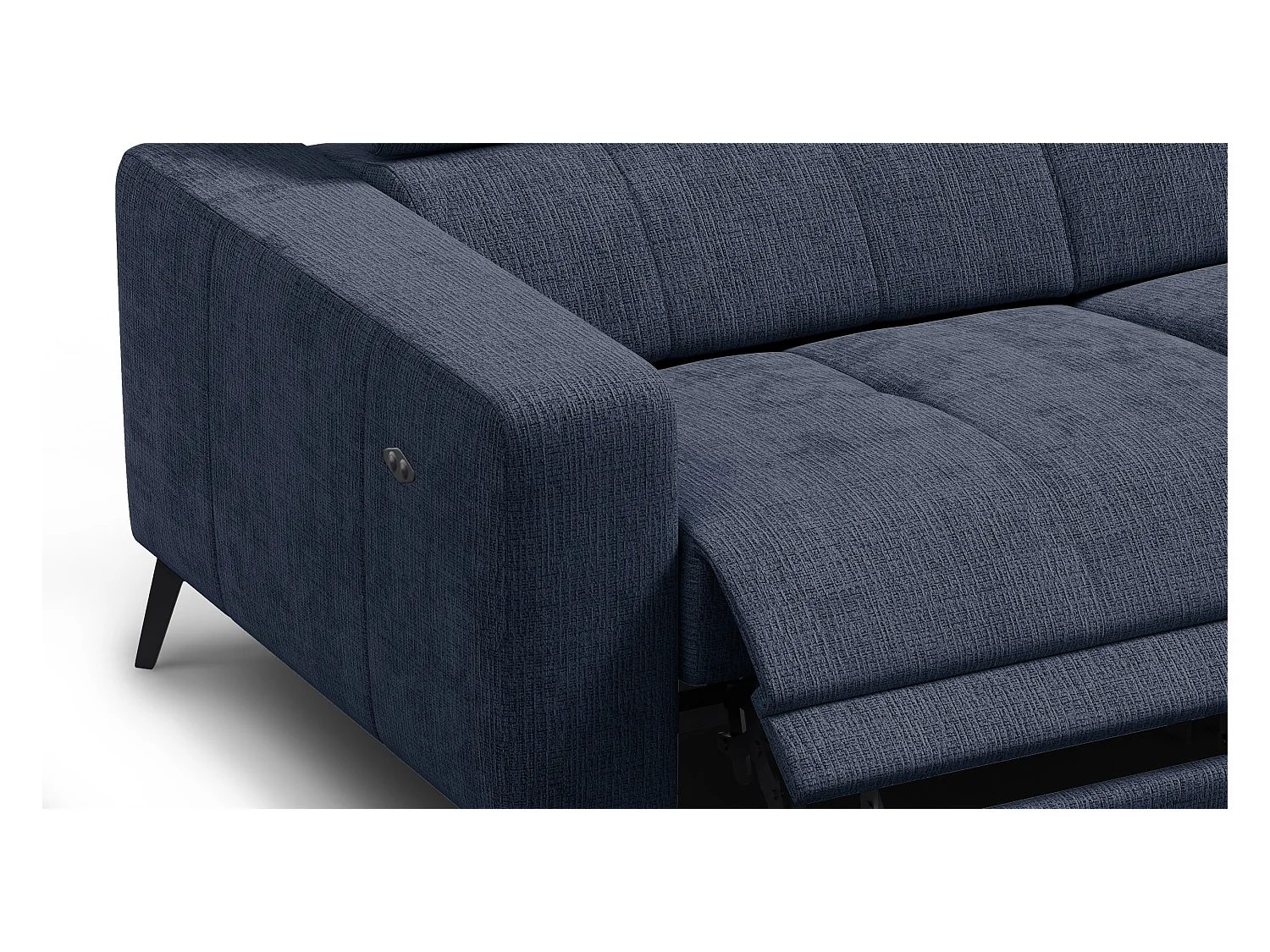 Canapé 3 places MORELLO avec 2 x Relax Zero Gravity, tissu bleu marine