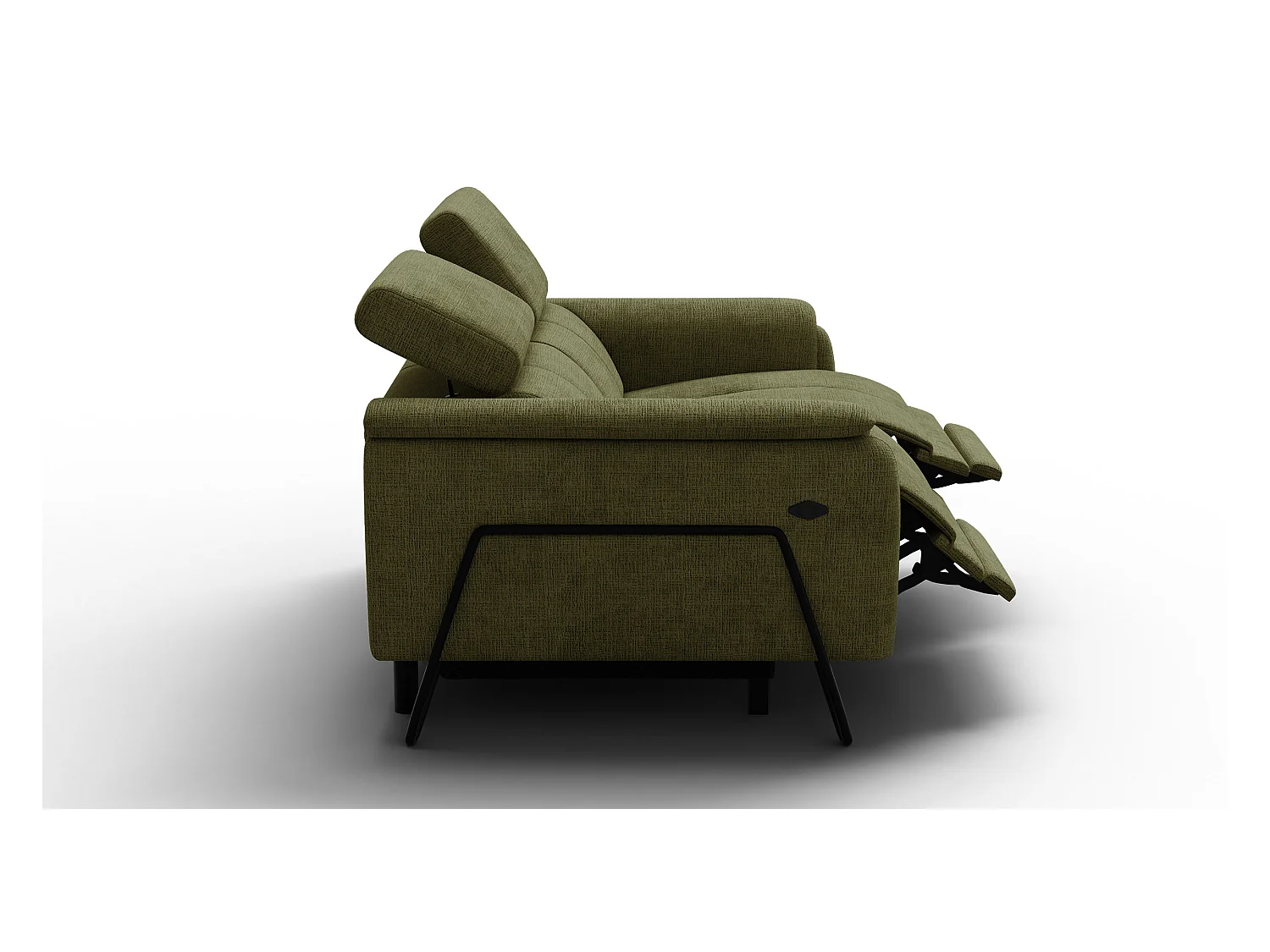 Canapé RODEN 2 places avec 2 Relax, tissu olive