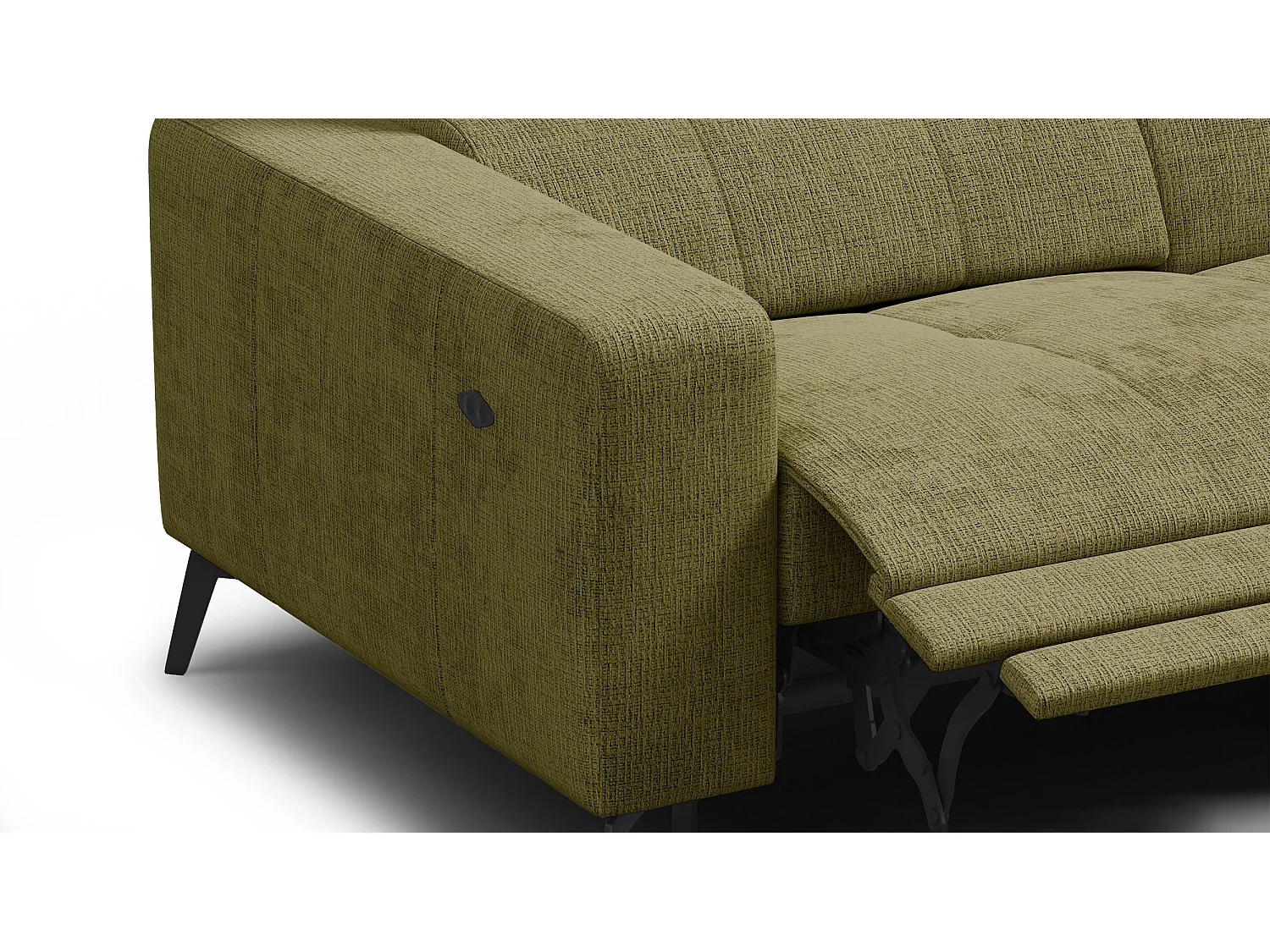 Ecksofa 5-Sitzer MORELLO, olive, 1 x Relax Zero Gravity