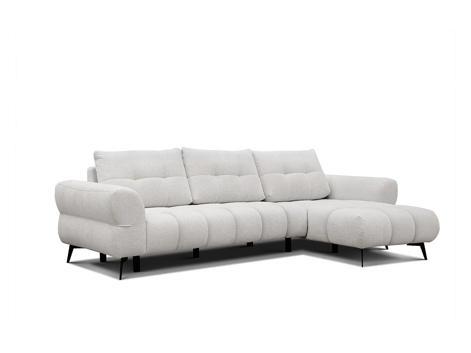 Canapé d'angle 4 places SALVINI, tissu ecru