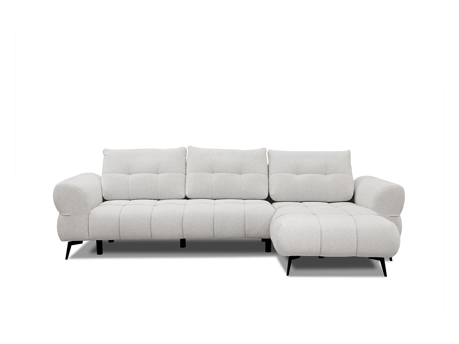 Canapé d'angle 4 places SALVINI, tissu ecru