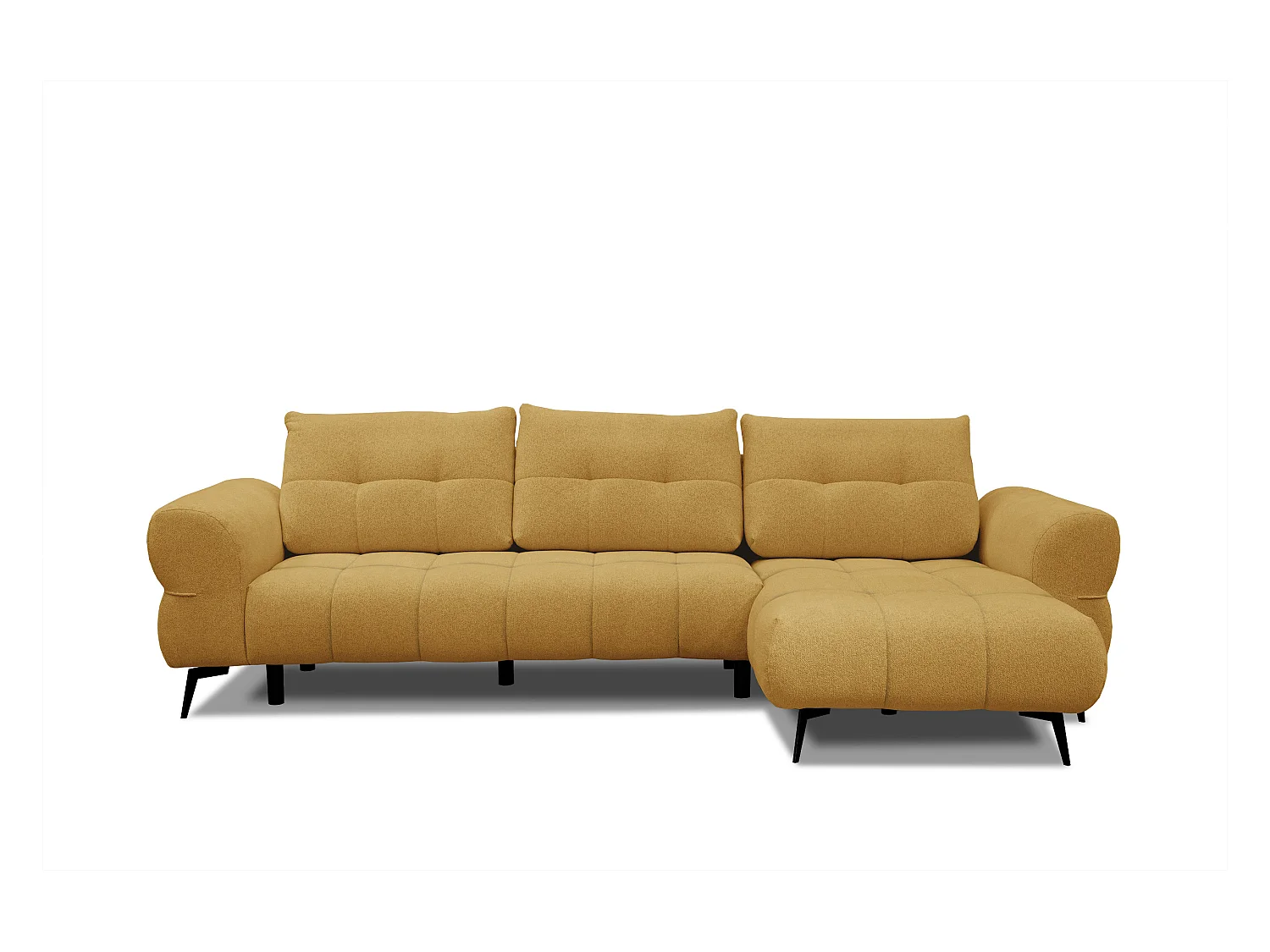 Canapé d'angle 4 places SALVINI, tissu miel