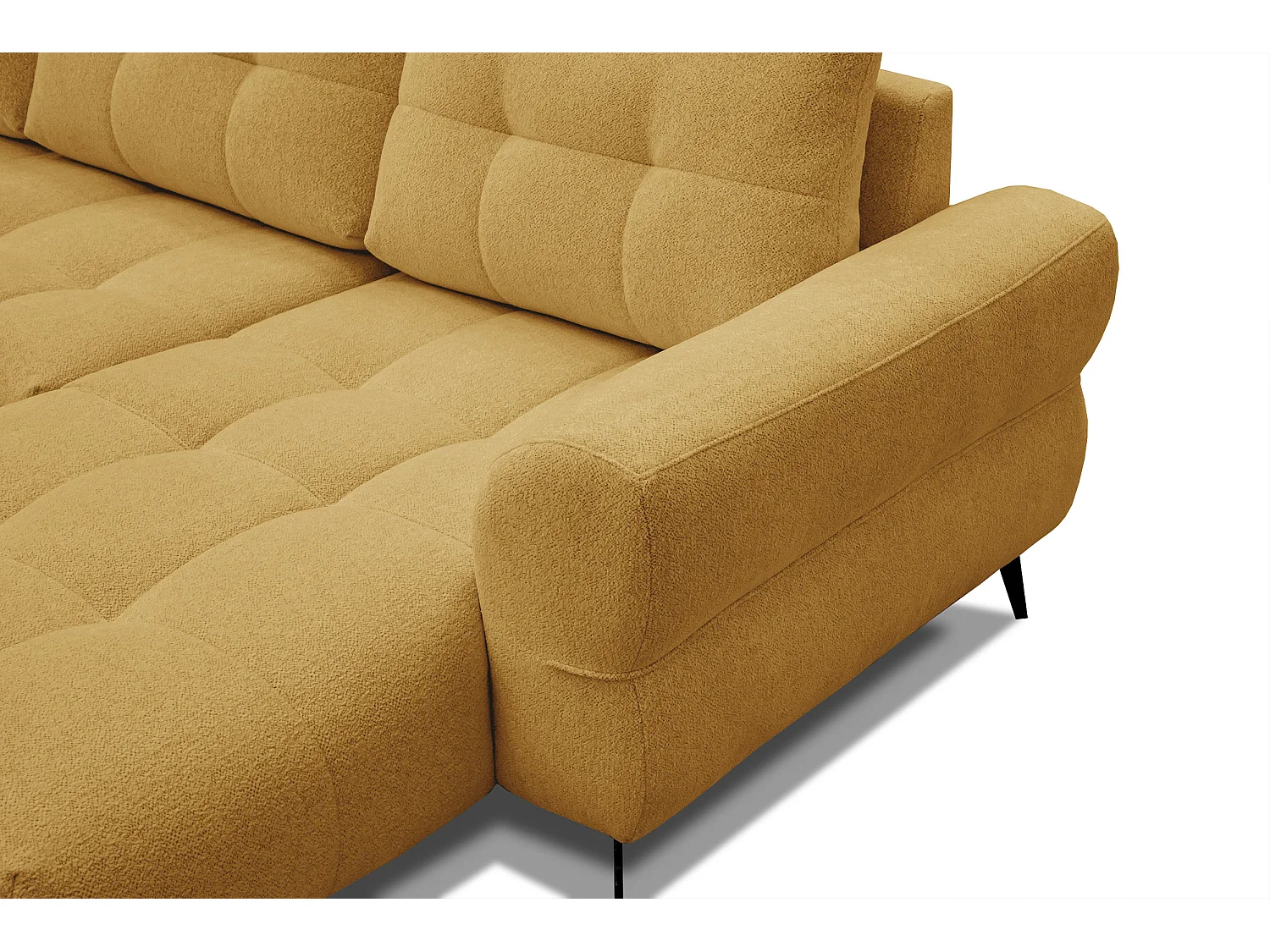 Canapé d'angle 4 places SALVINI, tissu miel