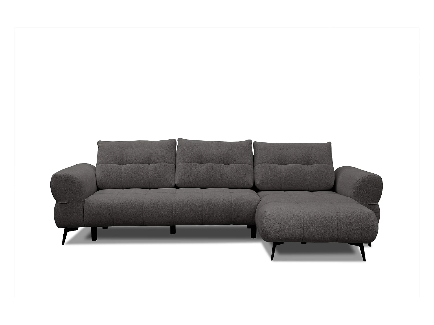 Canapé d'angle 4 places SALVINI, tissu gris foncé