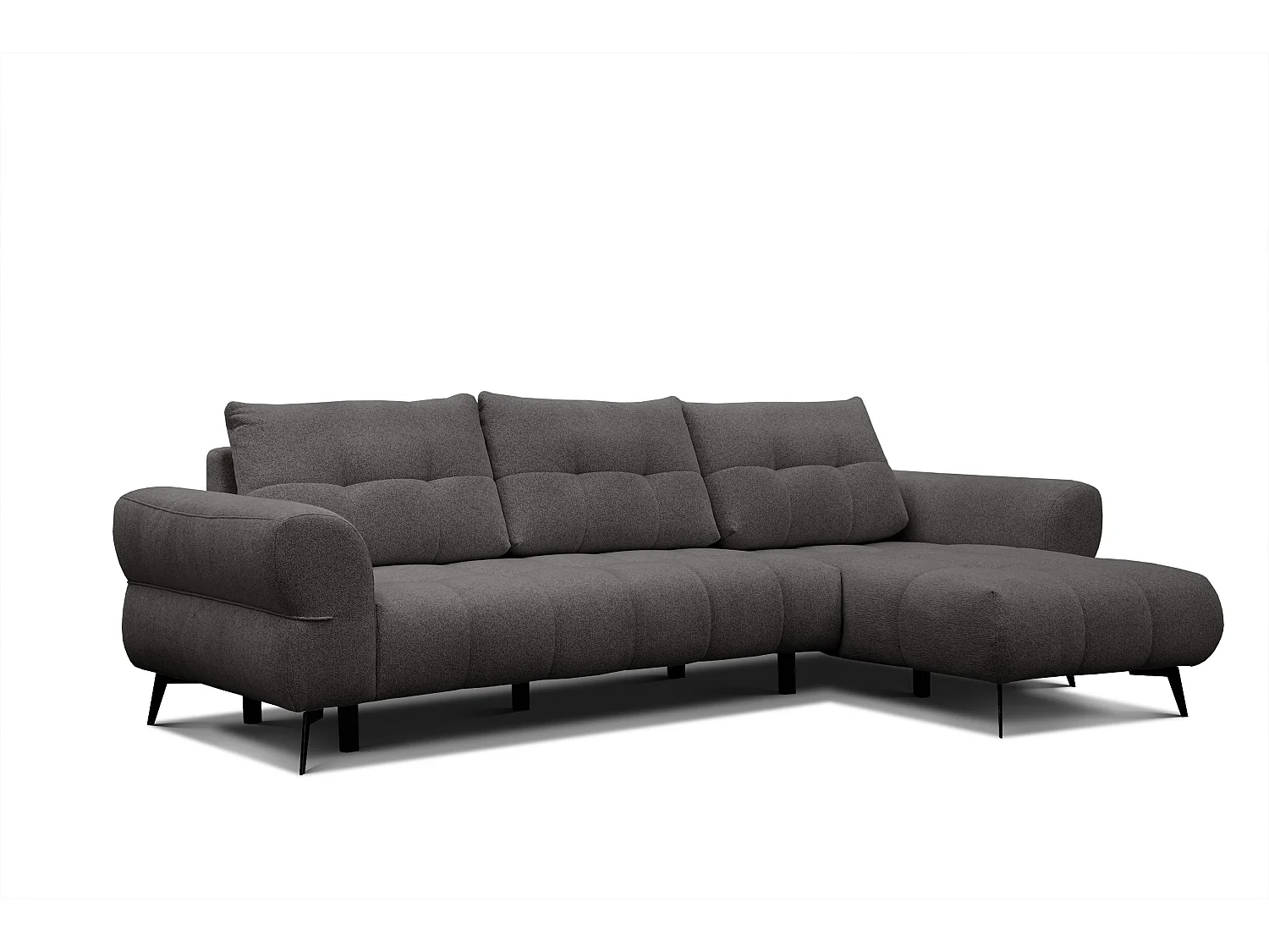 Canapé d'angle 4 places SALVINI, tissu gris foncé