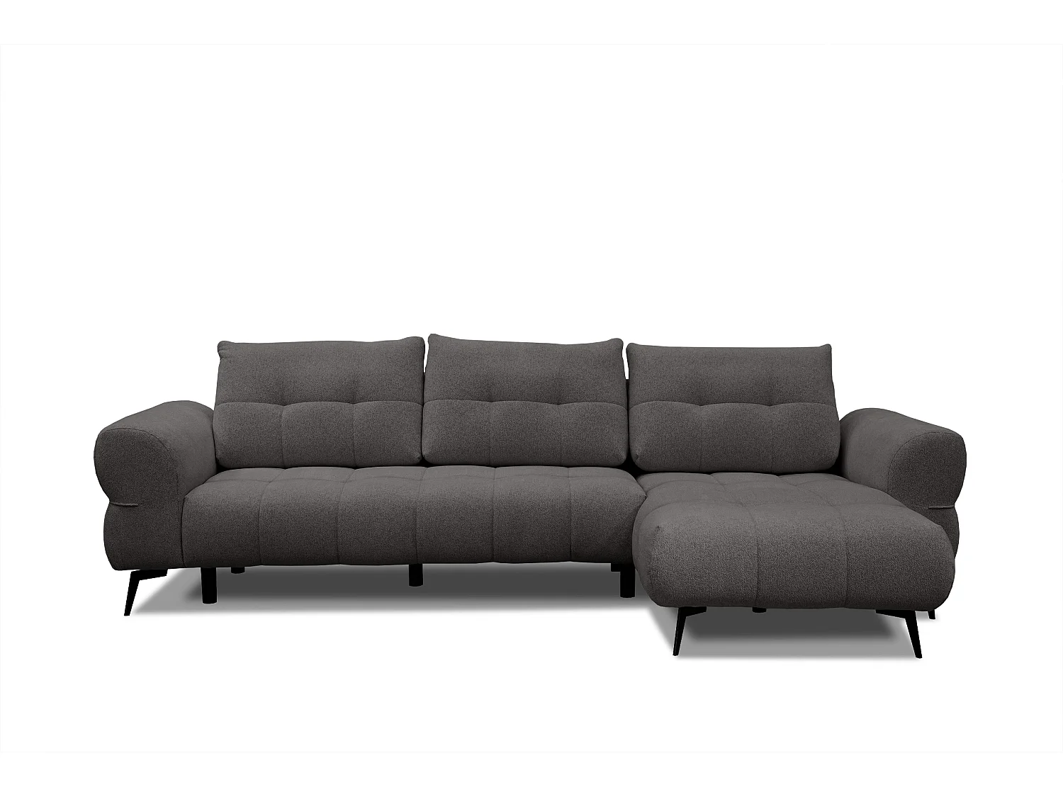 Canapé d'angle 4 places SALVINI, tissu gris foncé