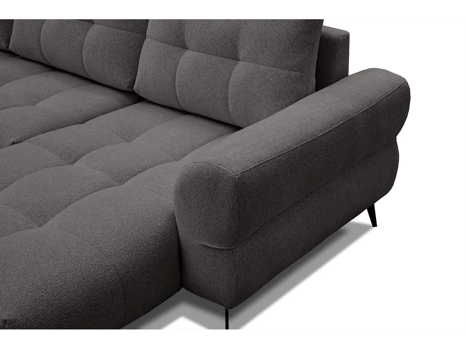 Canapé d'angle 4 places SALVINI, tissu gris foncé