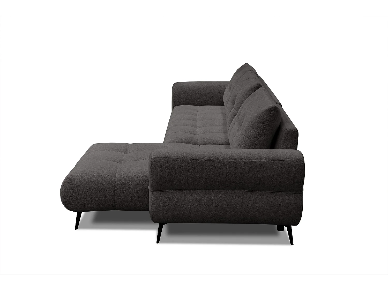 Canapé d'angle 4 places SALVINI, tissu gris foncé