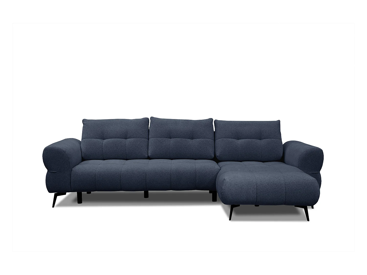 Canapé d'angle 4 places SALVINI, tissu bleu marine