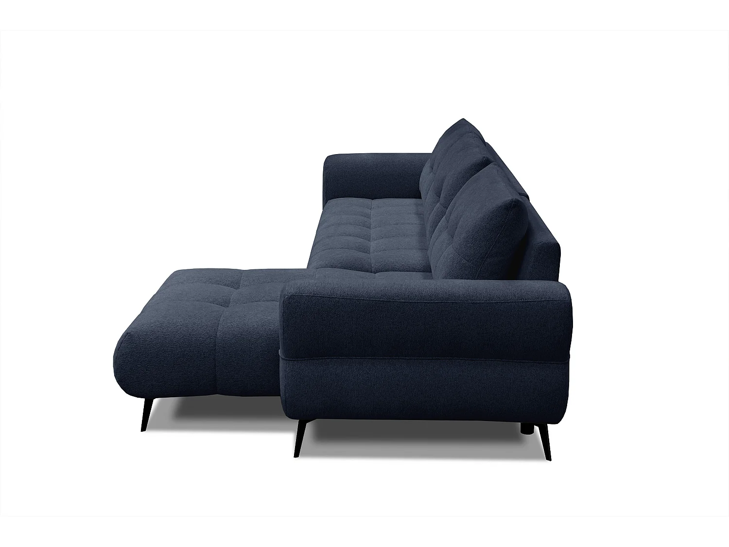 Canapé d'angle 4 places SALVINI, tissu bleu marine