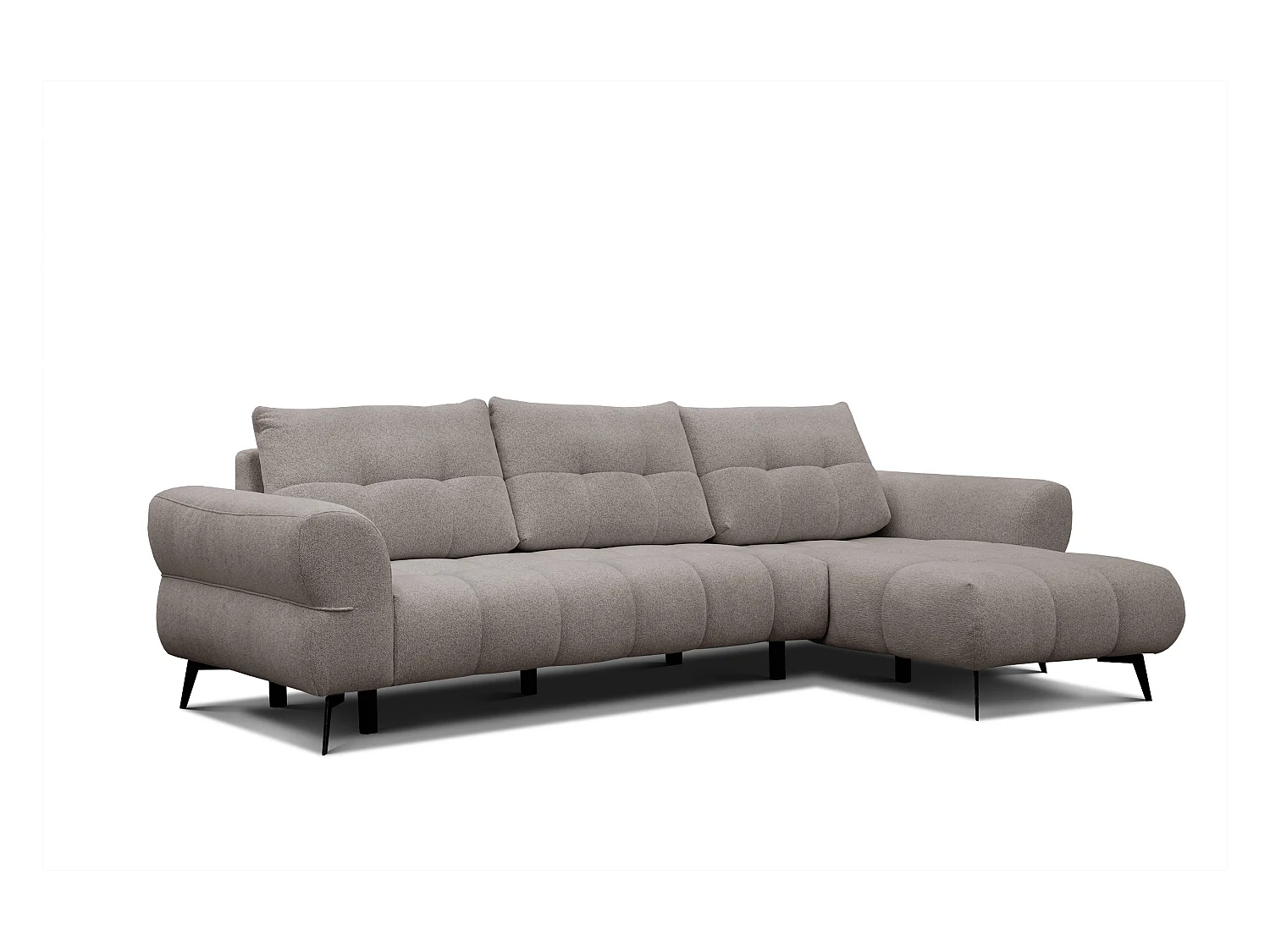 Canapé d'angle 4 places SALVINI, tissu beige  foncé