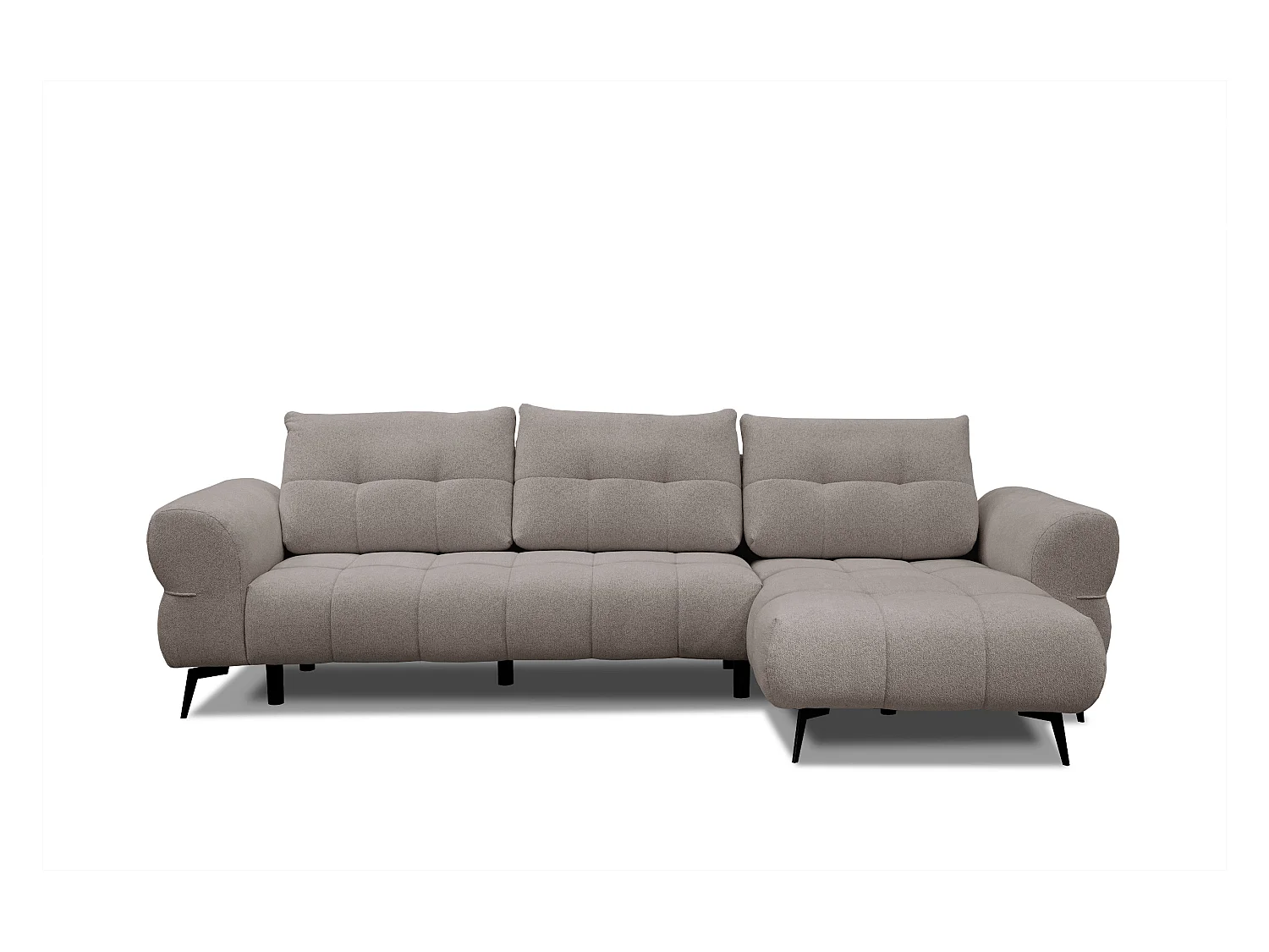 Canapé d'angle 4 places SALVINI, tissu beige  foncé