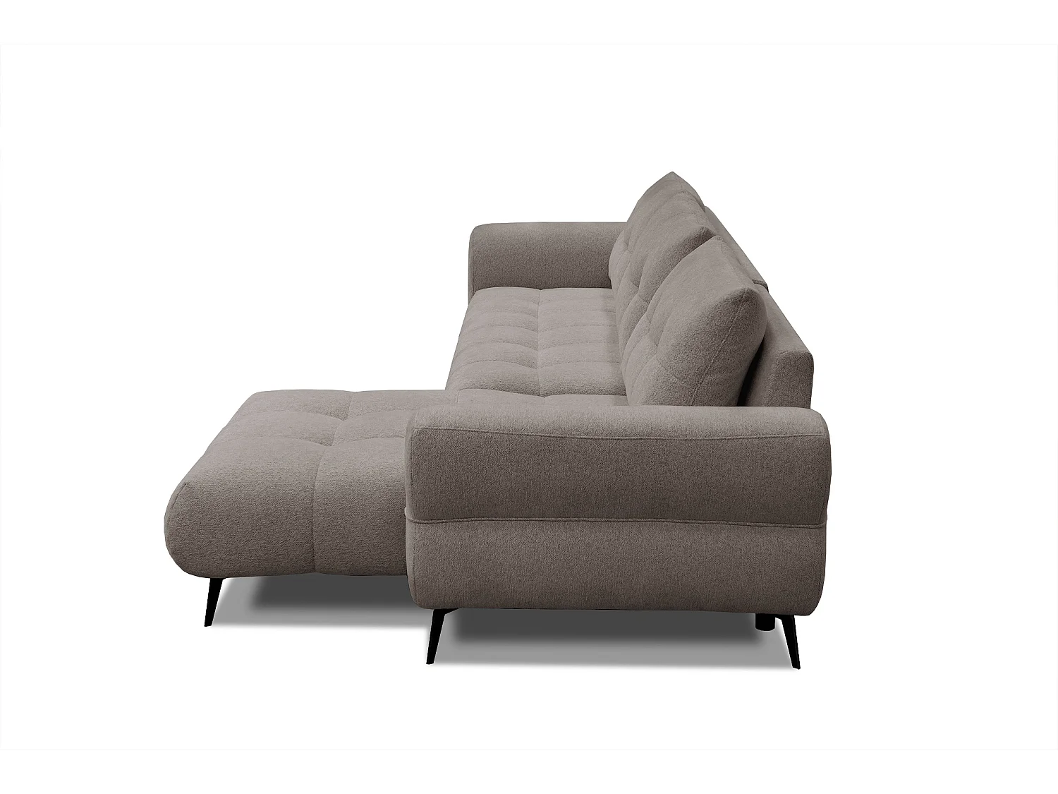 Canapé d'angle 4 places SALVINI, tissu beige  foncé