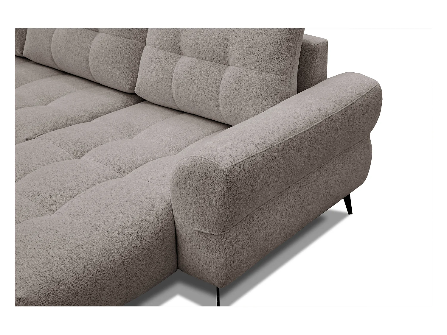 Canapé d'angle 4 places SALVINI, tissu beige  foncé