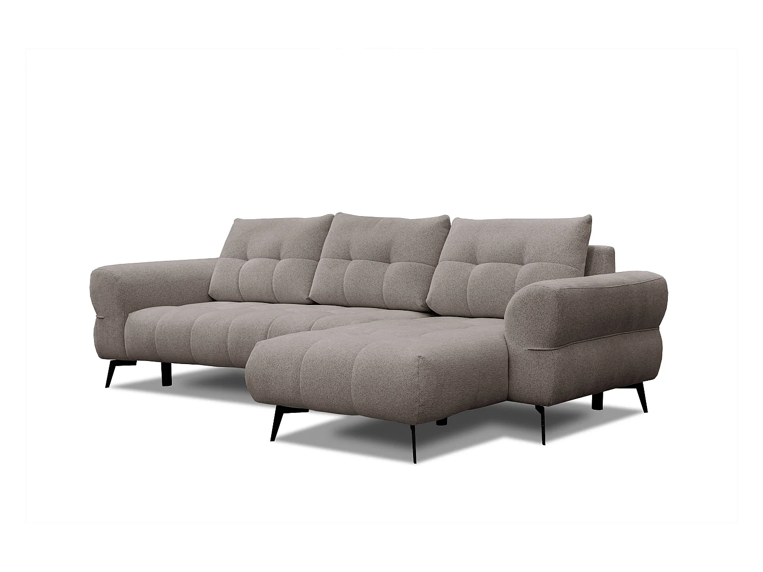 Canapé d'angle 4 places SALVINI, tissu beige  foncé