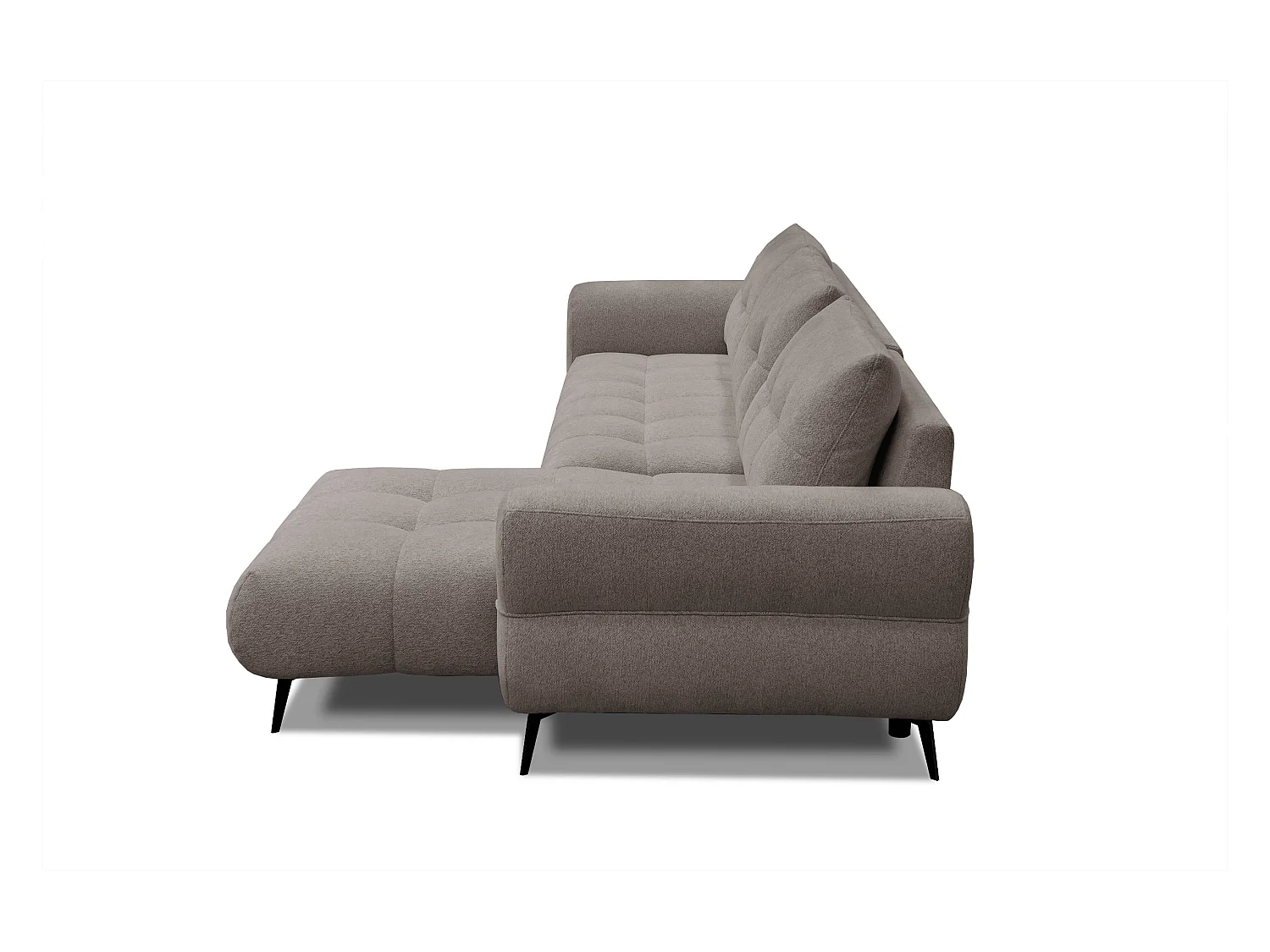 Canapé d'angle 4 places SALVINI, tissu beige  foncé