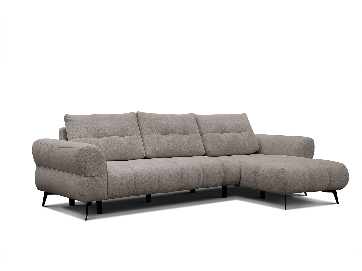 Canapé d'angle 4 places SALVINI, tissu beige  foncé