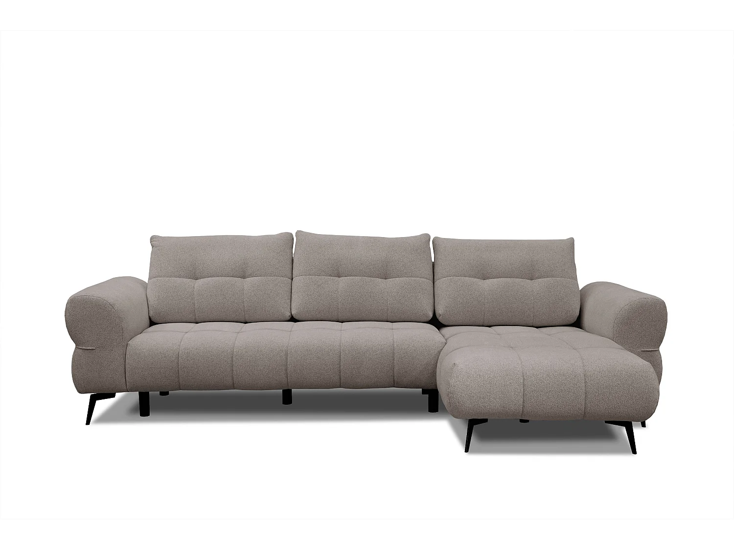 Canapé d'angle 4 places SALVINI, tissu beige  foncé