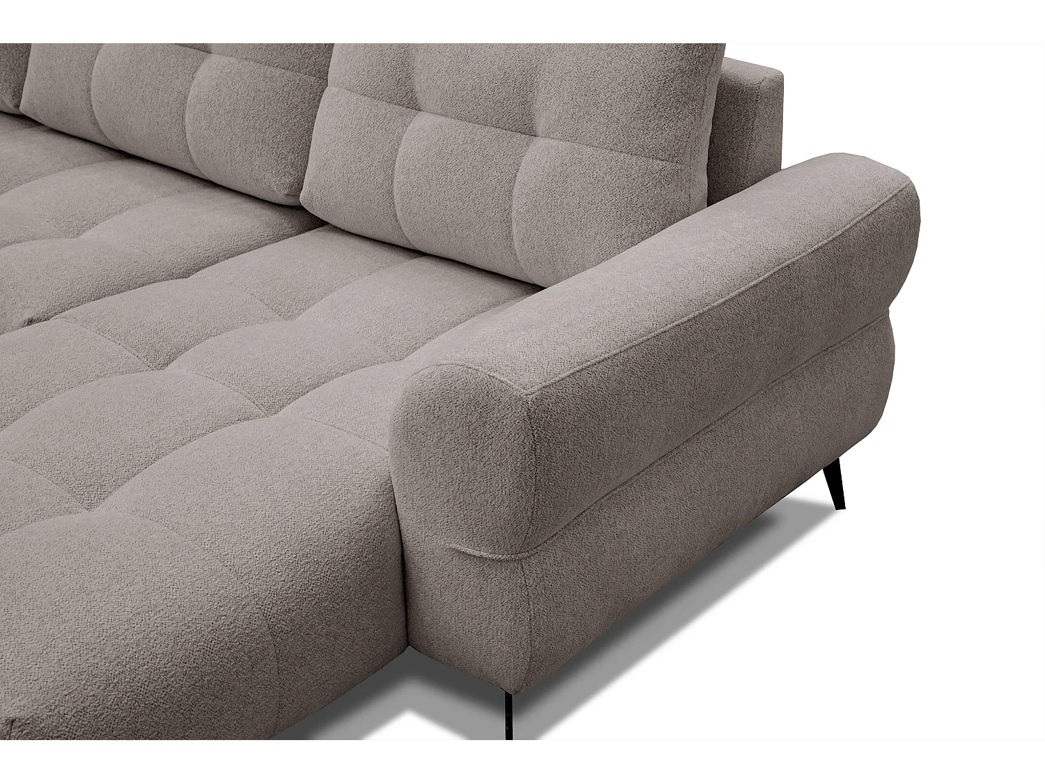 Canapé d'angle 4 places SALVINI, tissu beige  foncé