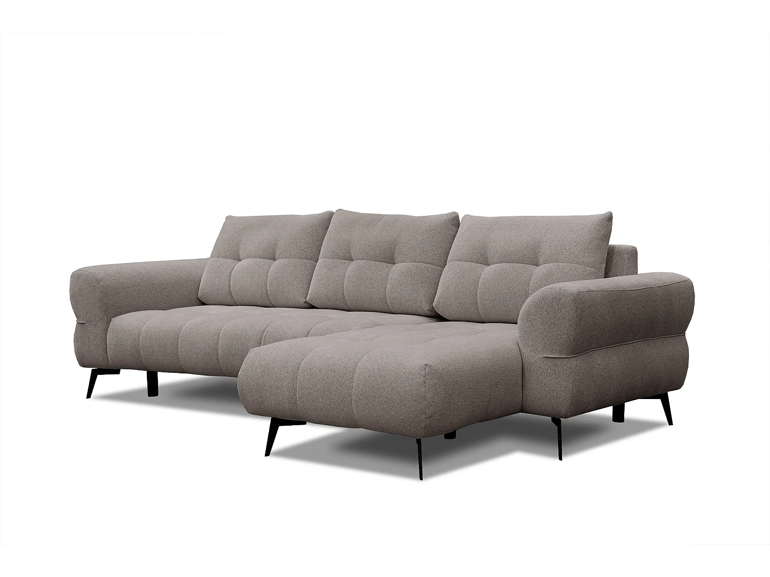 Canapé d'angle 4 places SALVINI, tissu beige  foncé