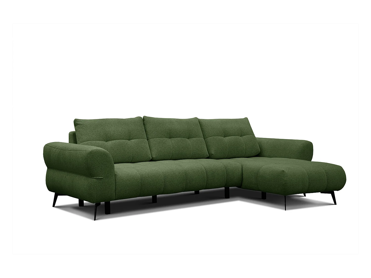 Canapé d'angle 4 places SALVINI, tissu vert