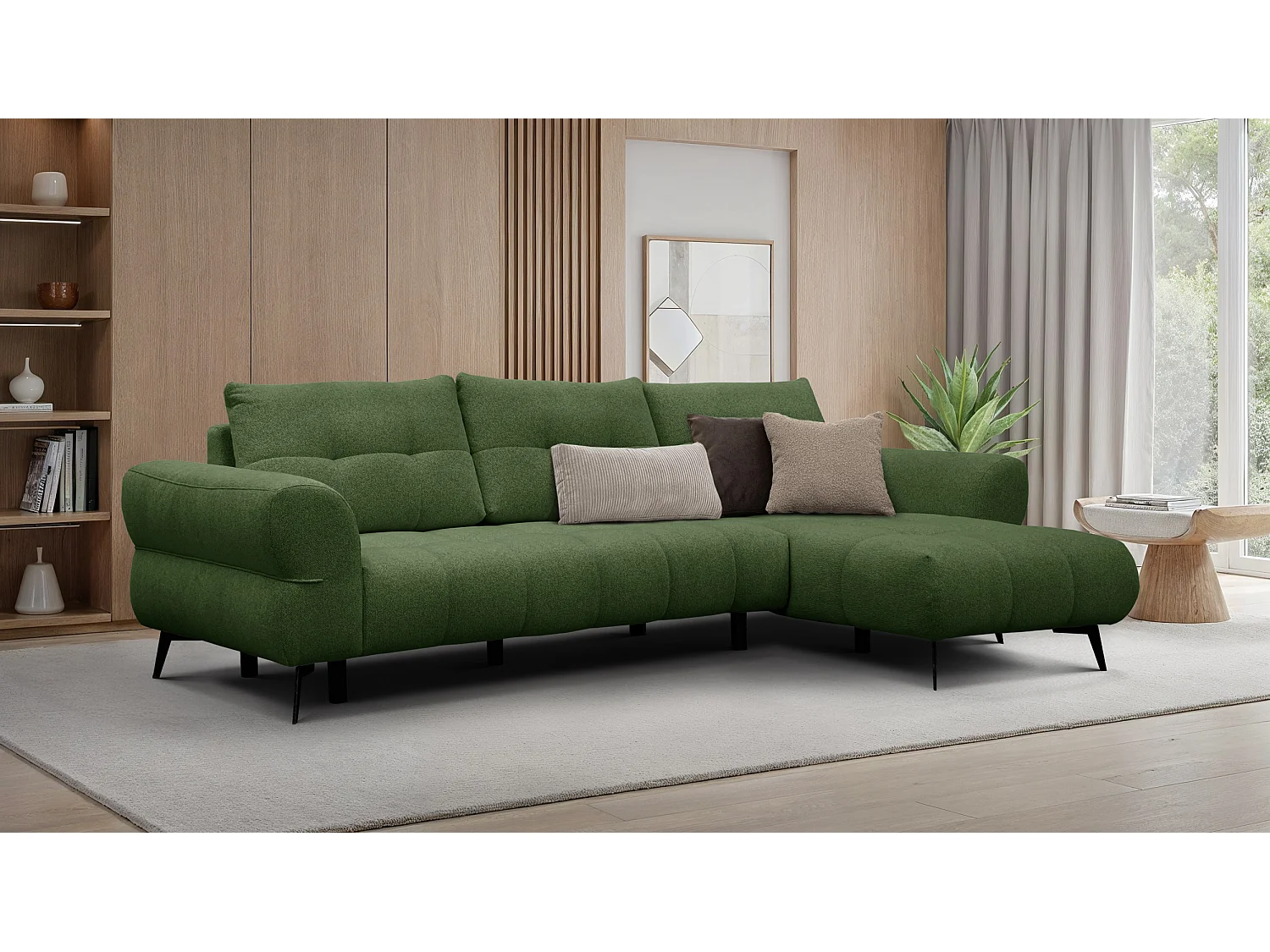 Ecksofa 4-Sitzer SALVINI, dunkelgrün