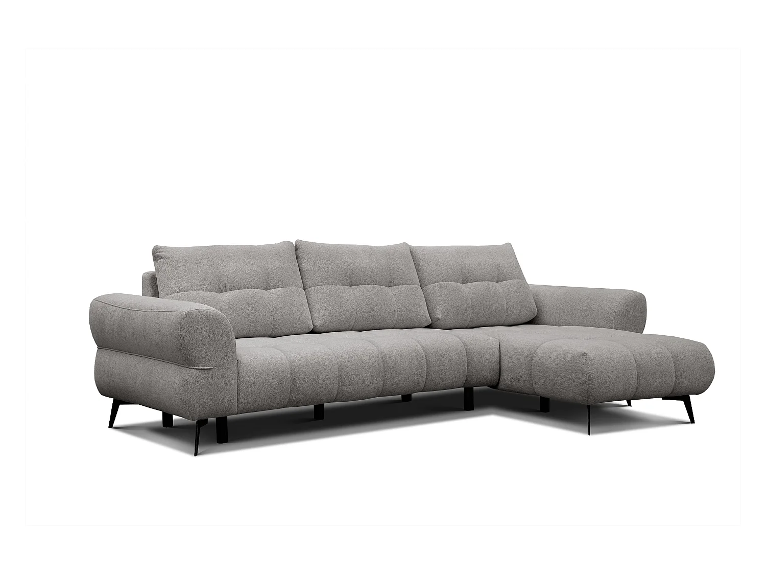 Canapé d'angle 4 places SALVINI, tissu gris chaud