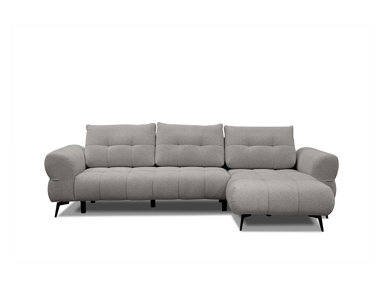 Canapé d'angle 4 places SALVINI, tissu gris chaud