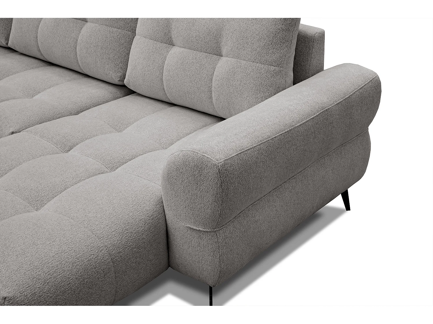 Canapé d'angle 4 places SALVINI, tissu gris chaud