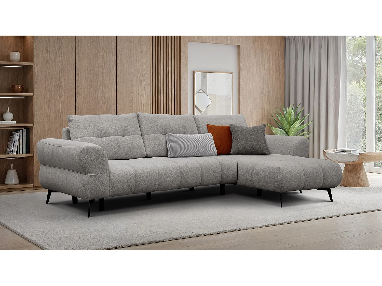 Ecksofa 4-Sitzer SALVINI, platingrau