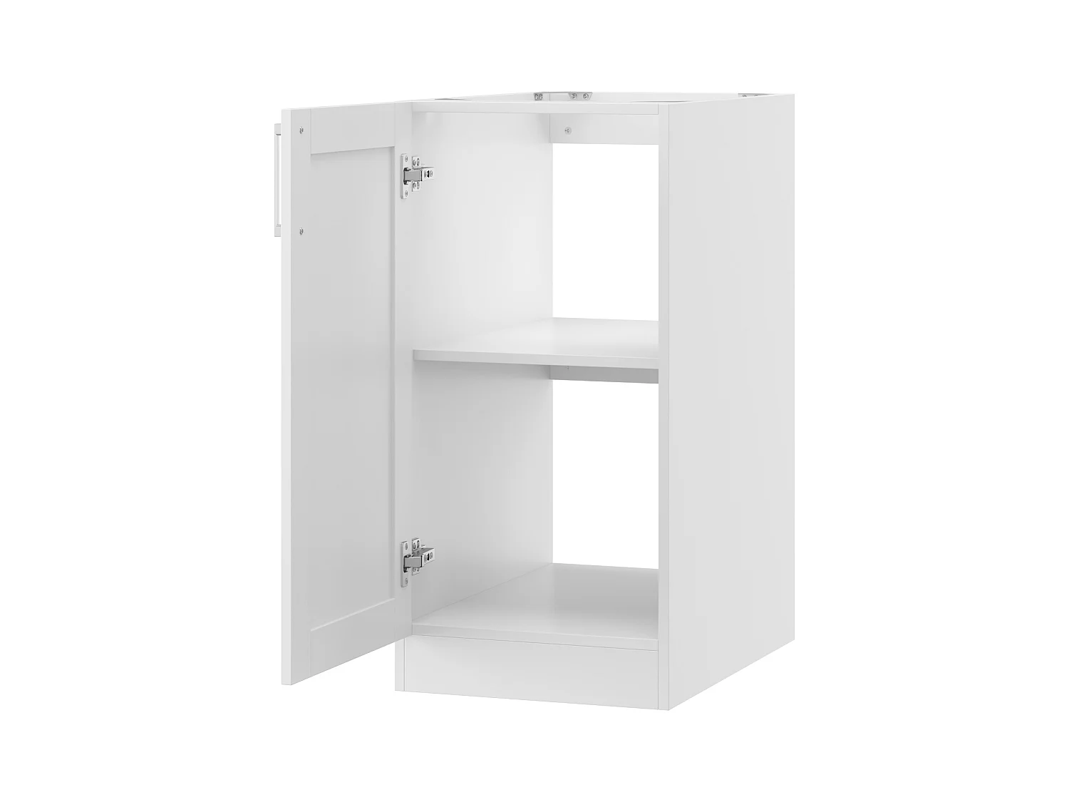 Élément Bas de Cuisine avec 1 porte sans Plan de Travail, Meuble de Cuisine Modulaire avec Étagère réglable, 40x61.5x81.5cm, Blanc