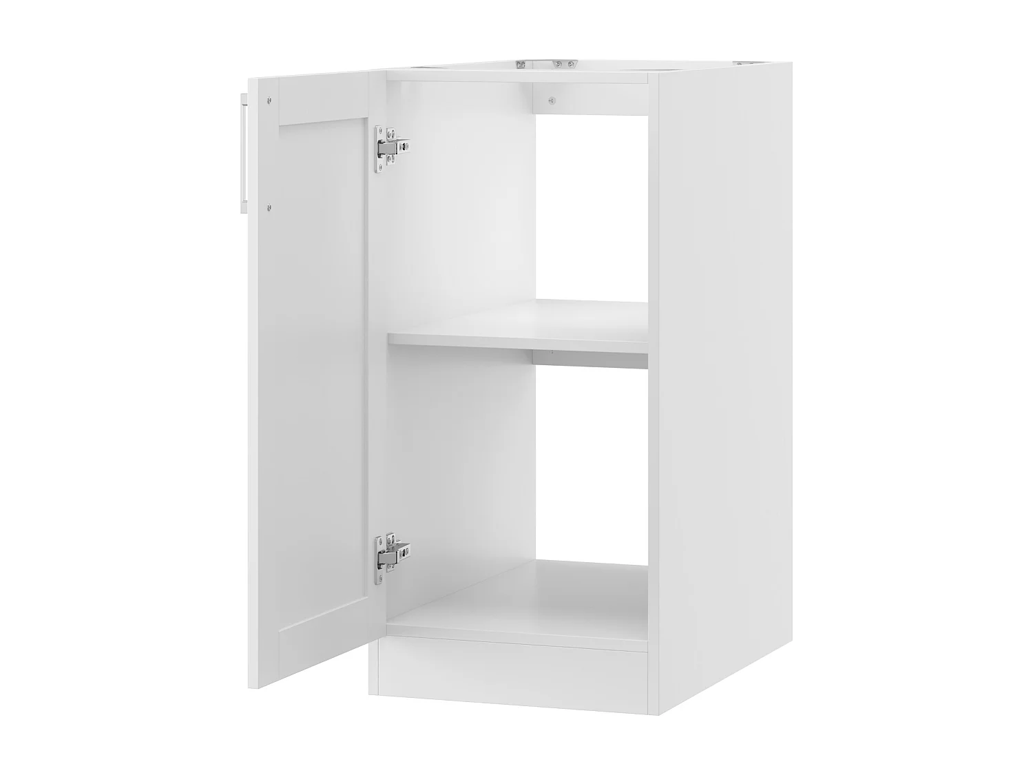 Élément Bas de Cuisine avec 1 porte sans Plan de Travail, Meuble de Cuisine Modulaire avec Étagère réglable, 40x61.5x81.5cm, Blanc