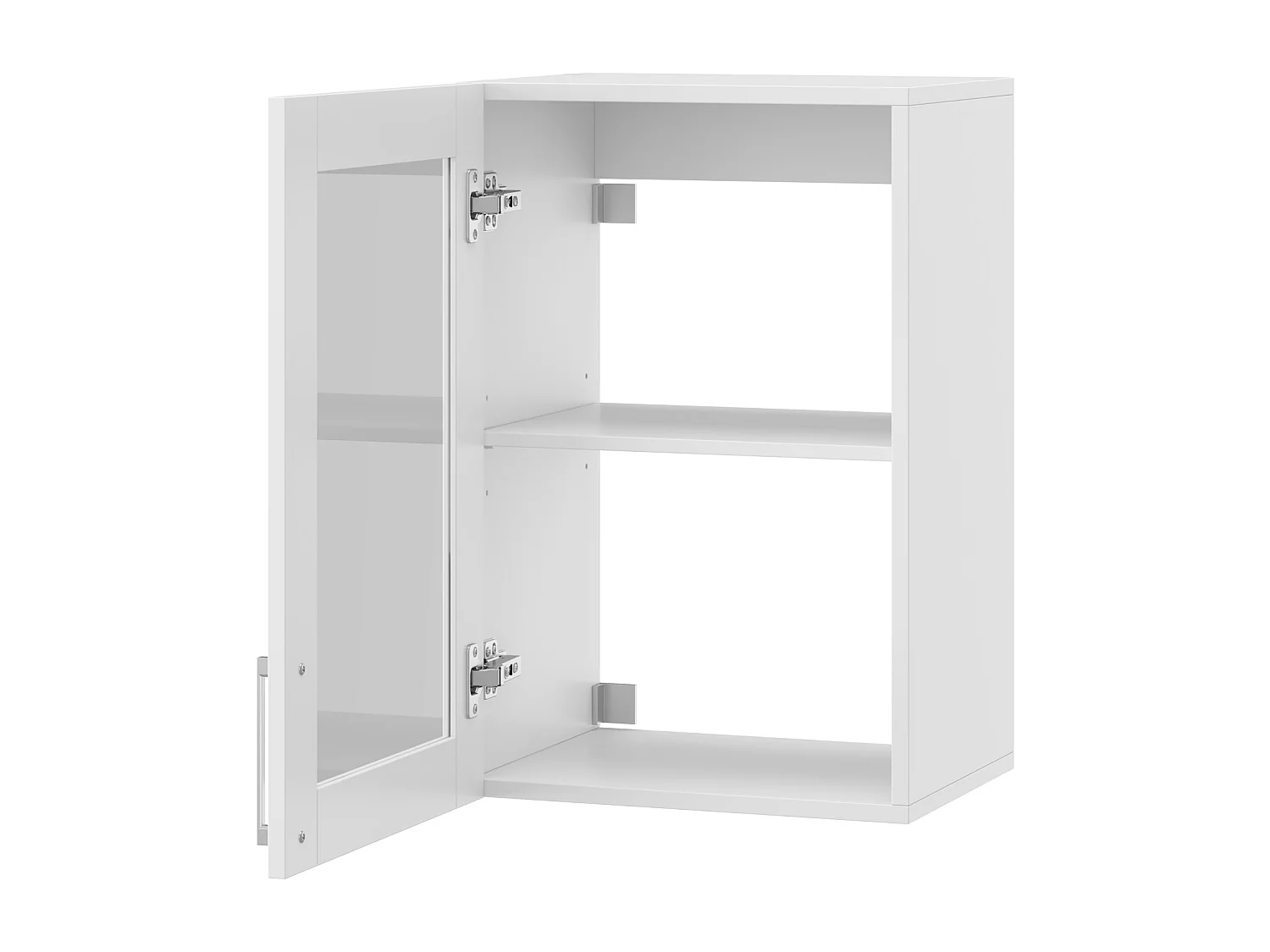 Armoire Murale de Cuisine avec 1 Porte en Verre, Élément haut de cuisine  avec Étagère réglable, 40 x 31.5 x 60cm, Blanc