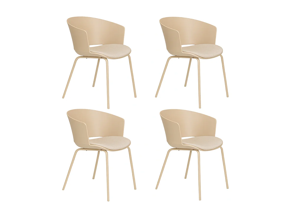 Lot de 4 chaises avec accoudoirs - Jessica