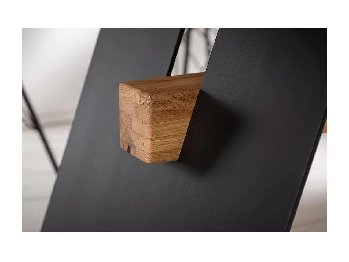 Table de salle à manger ZENTOR 200 cm – Plateau en chêne sauvage et pieds en métal noir – Style industriel haut de gamme