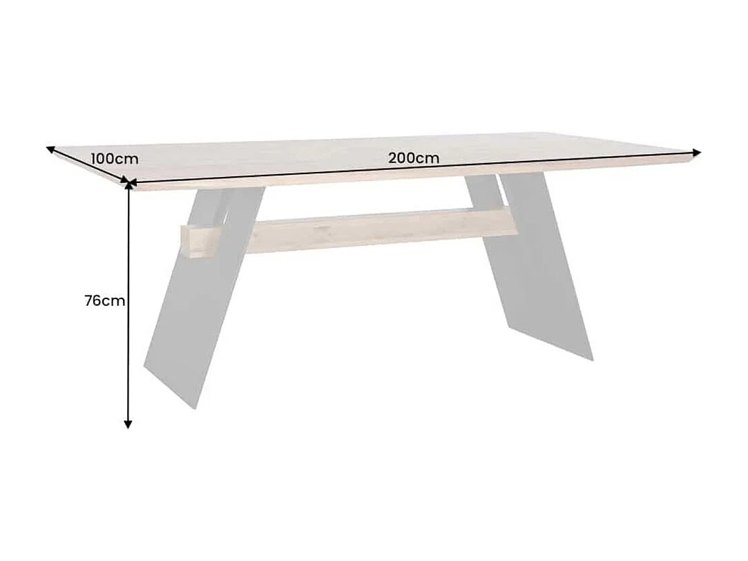 Table de salle à manger ZENTOR 200 cm – Plateau en chêne sauvage et pieds en métal noir – Style industriel haut de gamme