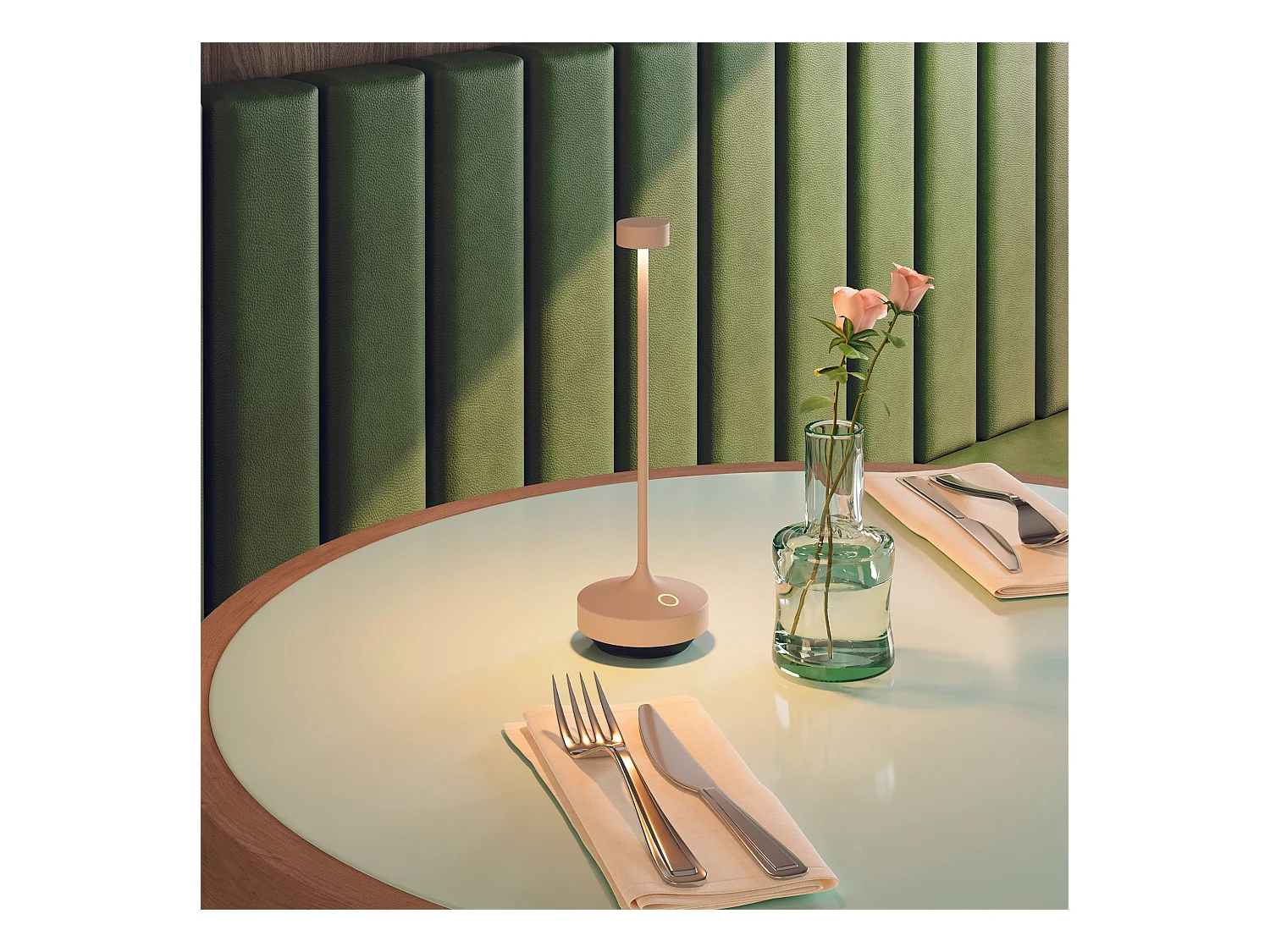 6 lampes avec plateau de chargement RUBY Crème Aluminium H25 cm