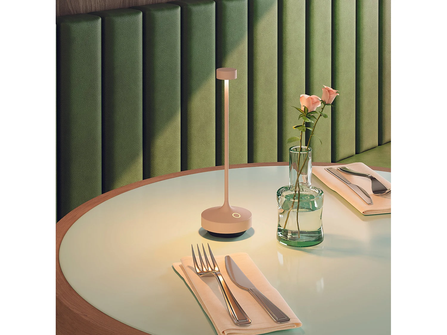 6 lampes avec plateau de chargement RUBY Crème Aluminium H25 cm