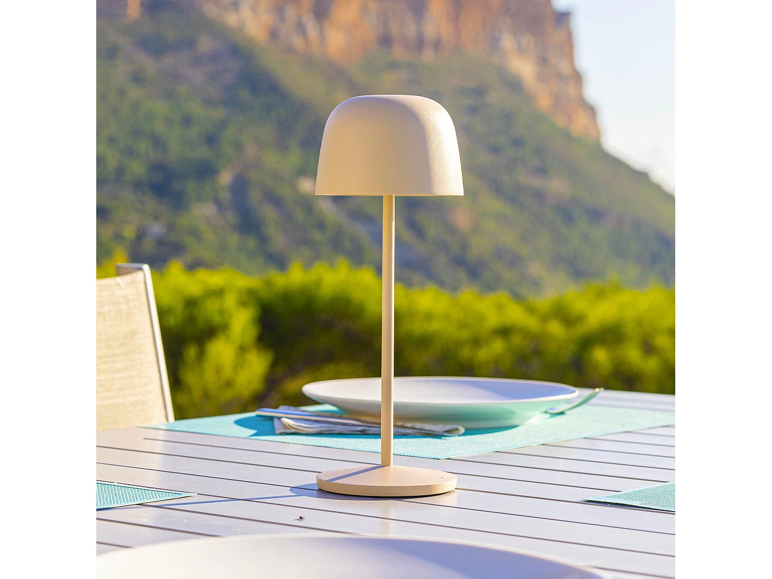 6 Lampes de table SOPHIA Sable + base de chargement