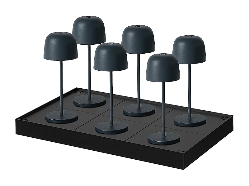 6 lampes avec plateau de chargement SOPHIA Gris anthracite Aluminium H20CM