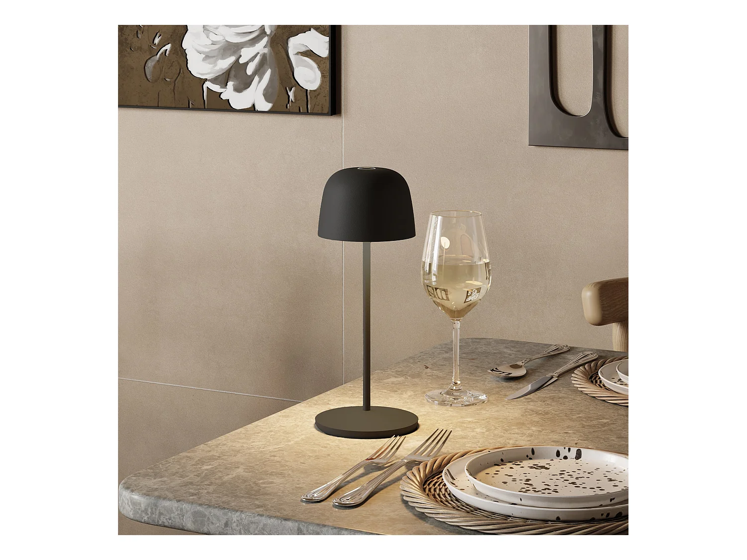 6 lampes avec plateau de chargement SOPHIA Gris anthracite Aluminium H20CM