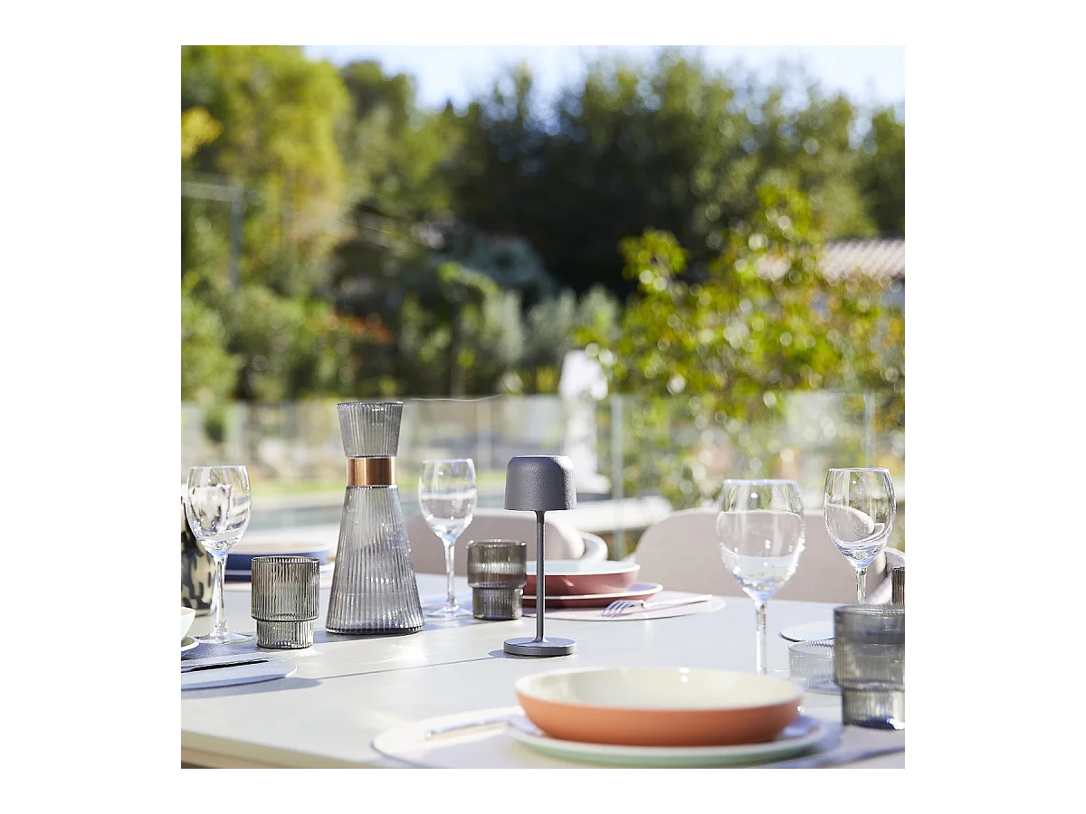 6 lampes avec plateau de chargement SOPHIA Gris anthracite Aluminium H20CM