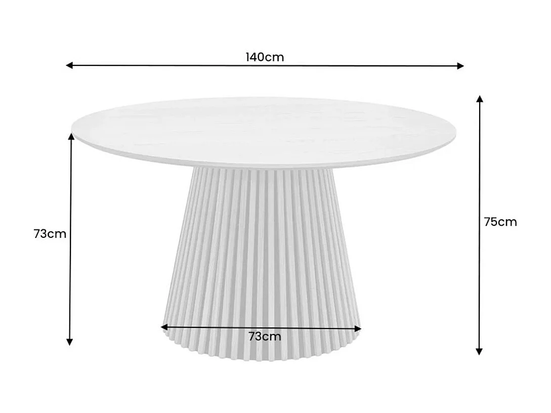 Table KANOVA 140 cm – Plateau rond en chêne clair et pied central design – Style contemporain