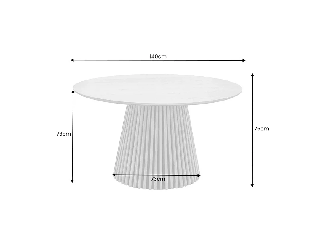 Table KANOVA 140 cm – Plateau rond en chêne clair et pied central design – Style contemporain