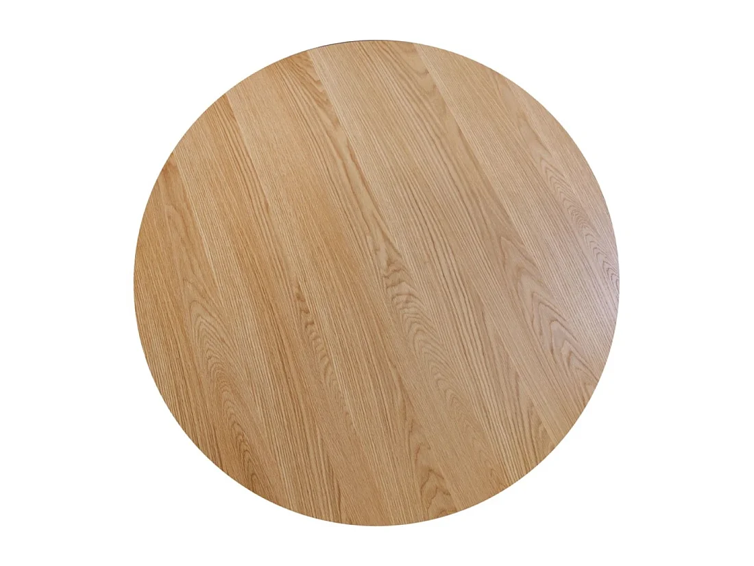 Table KANOVA 140 cm – Plateau rond en chêne clair et pied central design – Style contemporain