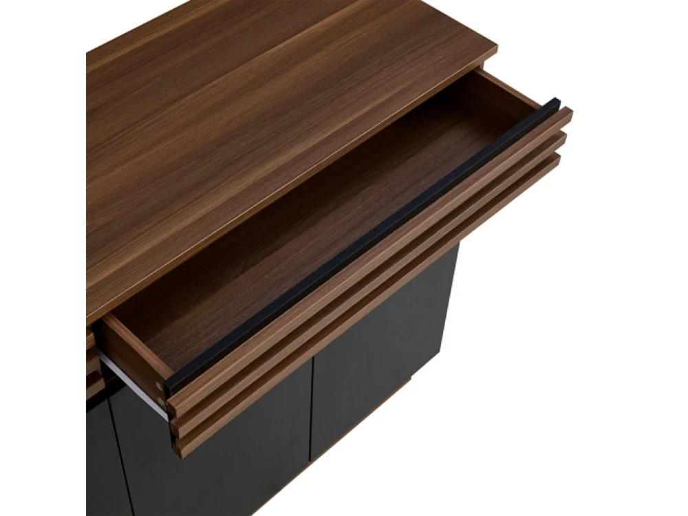 Sideboard Holzoptik mit Türen, Kommode mit 2 Schubladen & 4 Türen, für Wohnzimmer, Esszimmer & Küche 150 x 40 x 85 cm