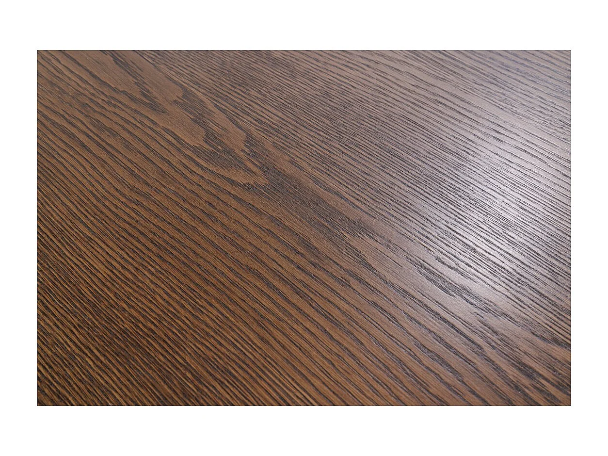 Table de salle à manger KANOVA 120 cm – Plateau rond en chêne foncé et pied central design – Style contemporain