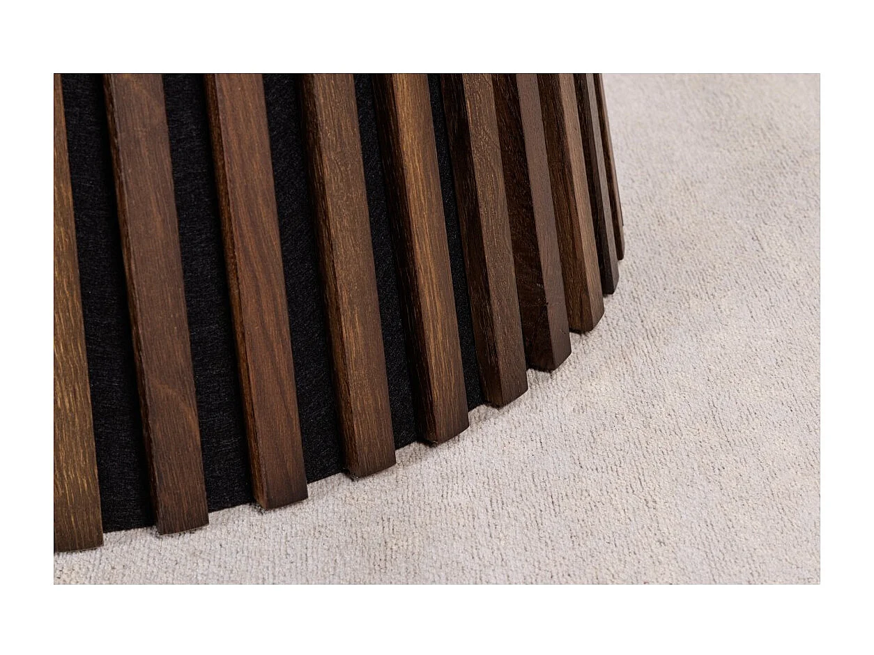 Table de salle à manger KANOVA 120 cm – Plateau rond en chêne foncé et pied central design – Style contemporain